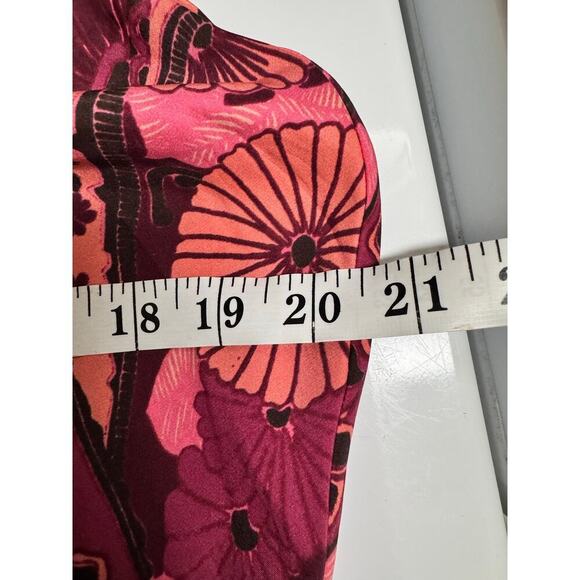 Figue NWT Pink Paisley Floral Satin Slip Dres s Sz Medium Spaghetti Strap - Picture 8 of 11